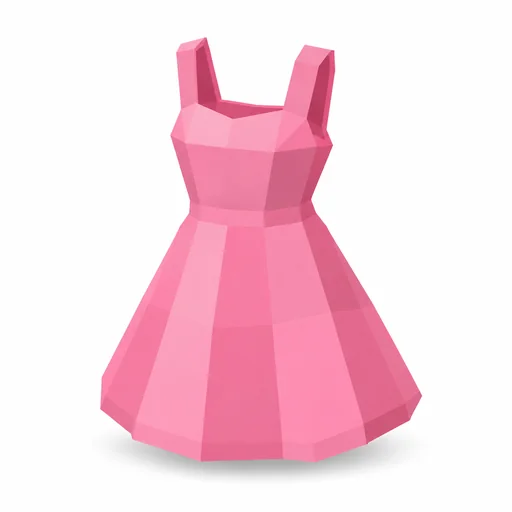 Ein rosafarbenes ärmelloses Kleid.