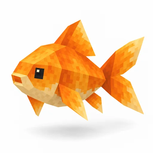 Ein orangefarbener Goldfisch mit Flossen und gegabelter Schwanzflosse.