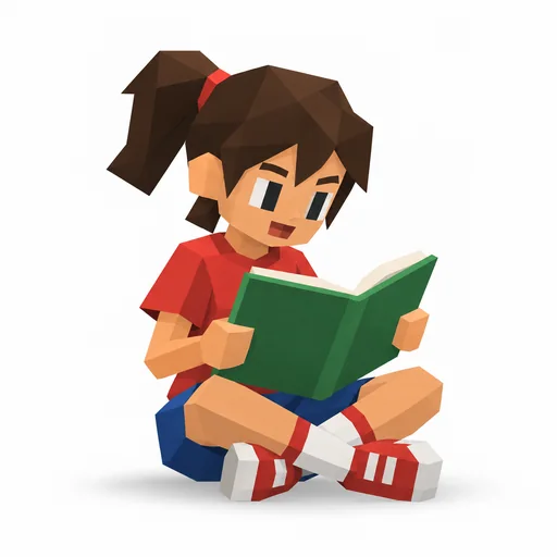 Ein Kind liest in einem geöffneten Buch.