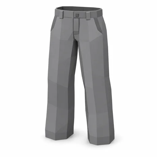 Eine lange graue Stoffhose.